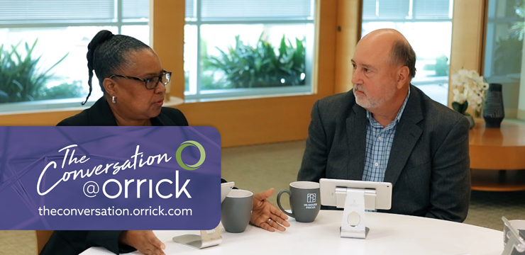 video still of Rhonda Jenkins and Scott Fuller discussing ways to focus on added value in law practice innovation