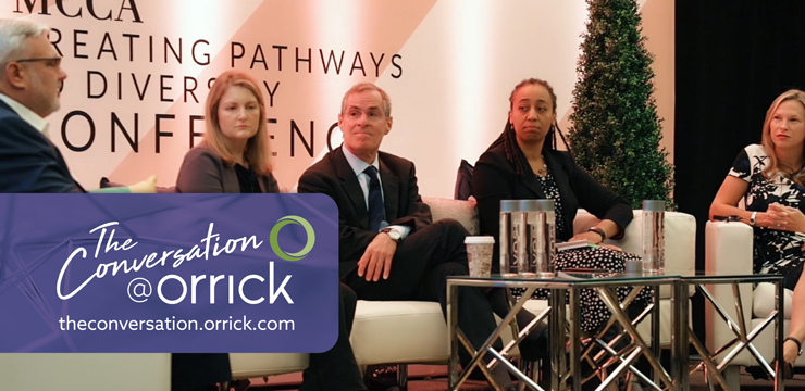 video still of Orrick Chairman Mitch Zuklie explaining the firm’s goal surrounding improving the diversity and inclusiveness of our client teams as we grow client relationships