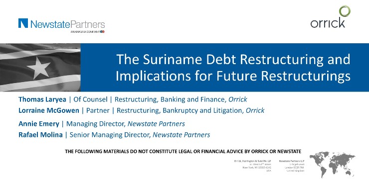 The Suriname Debt Restructuring and Implications for Future Restructurings