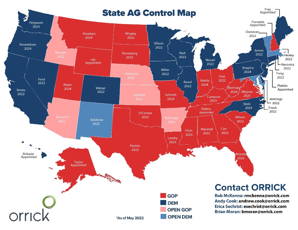 State Attorneys General control map