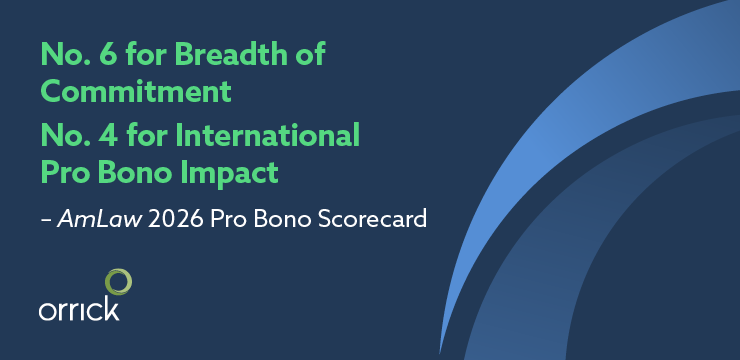 AmLaw 2026 Pro Bono Scorecard features Orrick