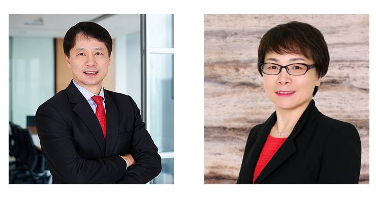 photos of Orrick partners Xiang Wang and Sarah Zeng