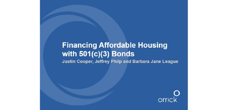 Financing affordable housing with 501(c)(3) bonds